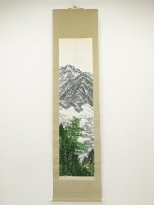 文平筆　夏山　肉筆紙本掛軸（共箱）